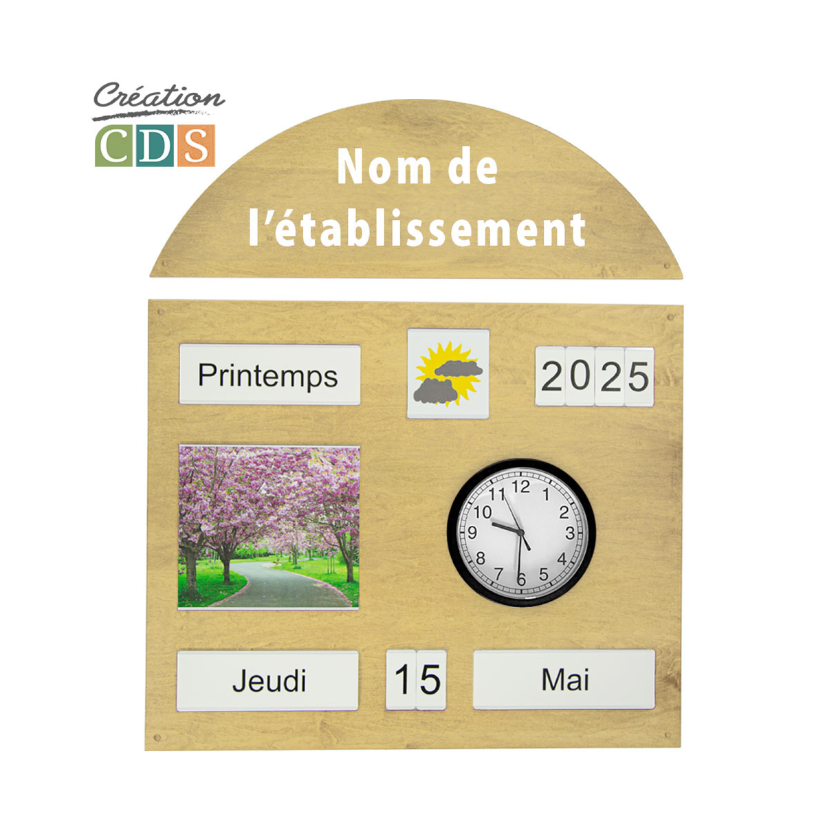 Tableau d'orientation avec horloge, vue 8
