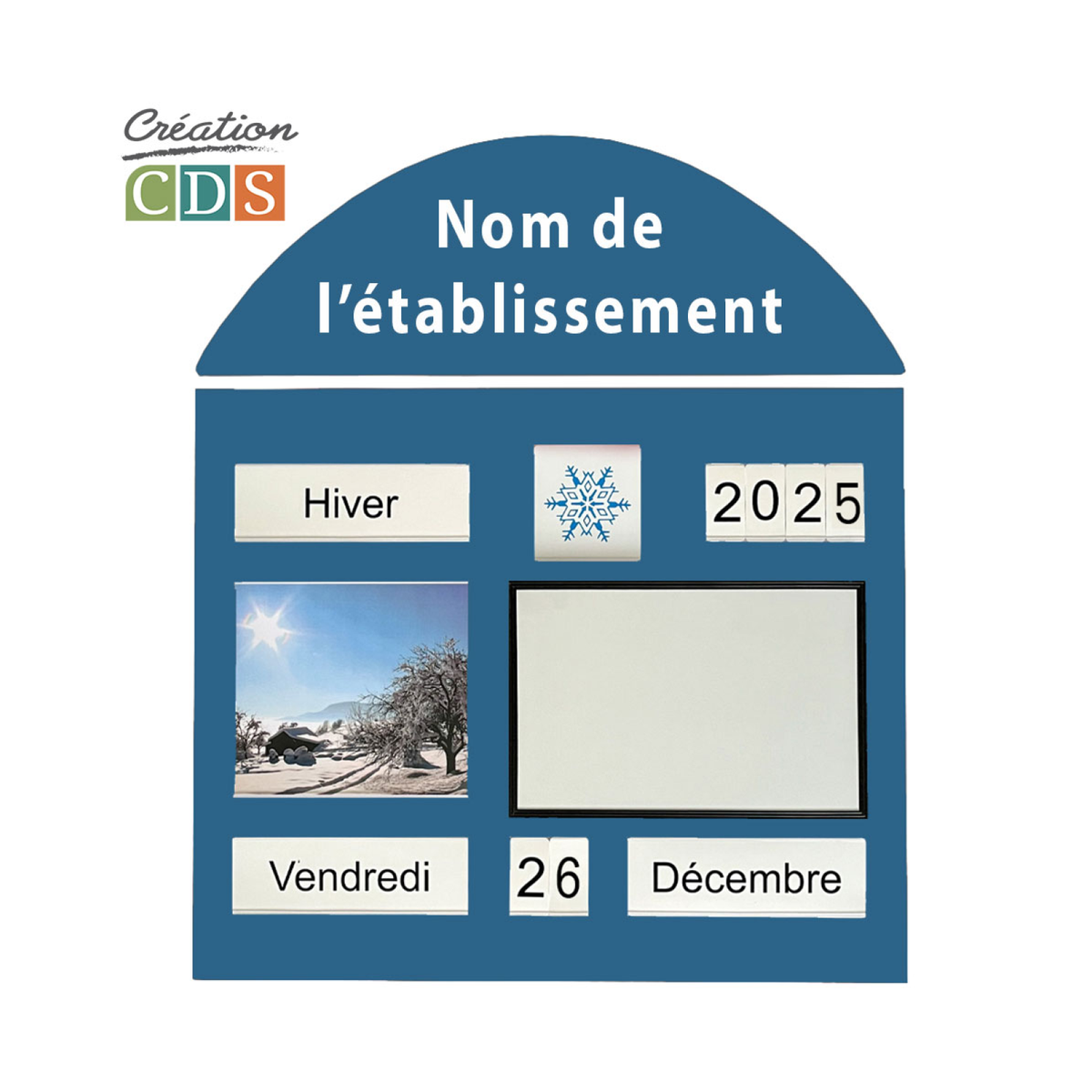 Tableau d'orientation avec tableau blanc