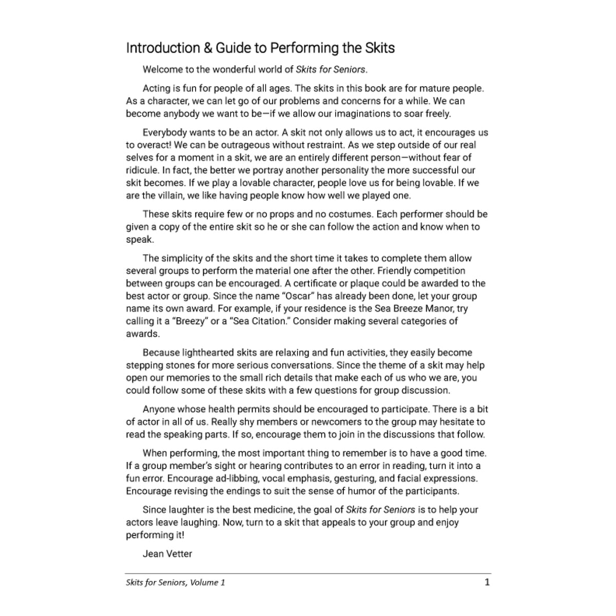 Skits for Seniors Vol. 1, vue 2