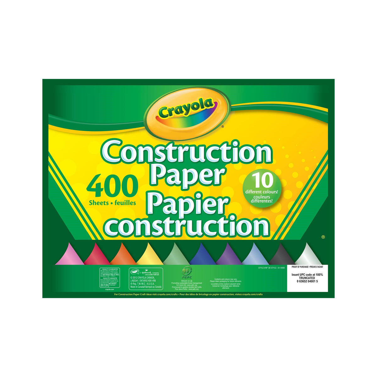Bloc de papier construction (400), Crayola