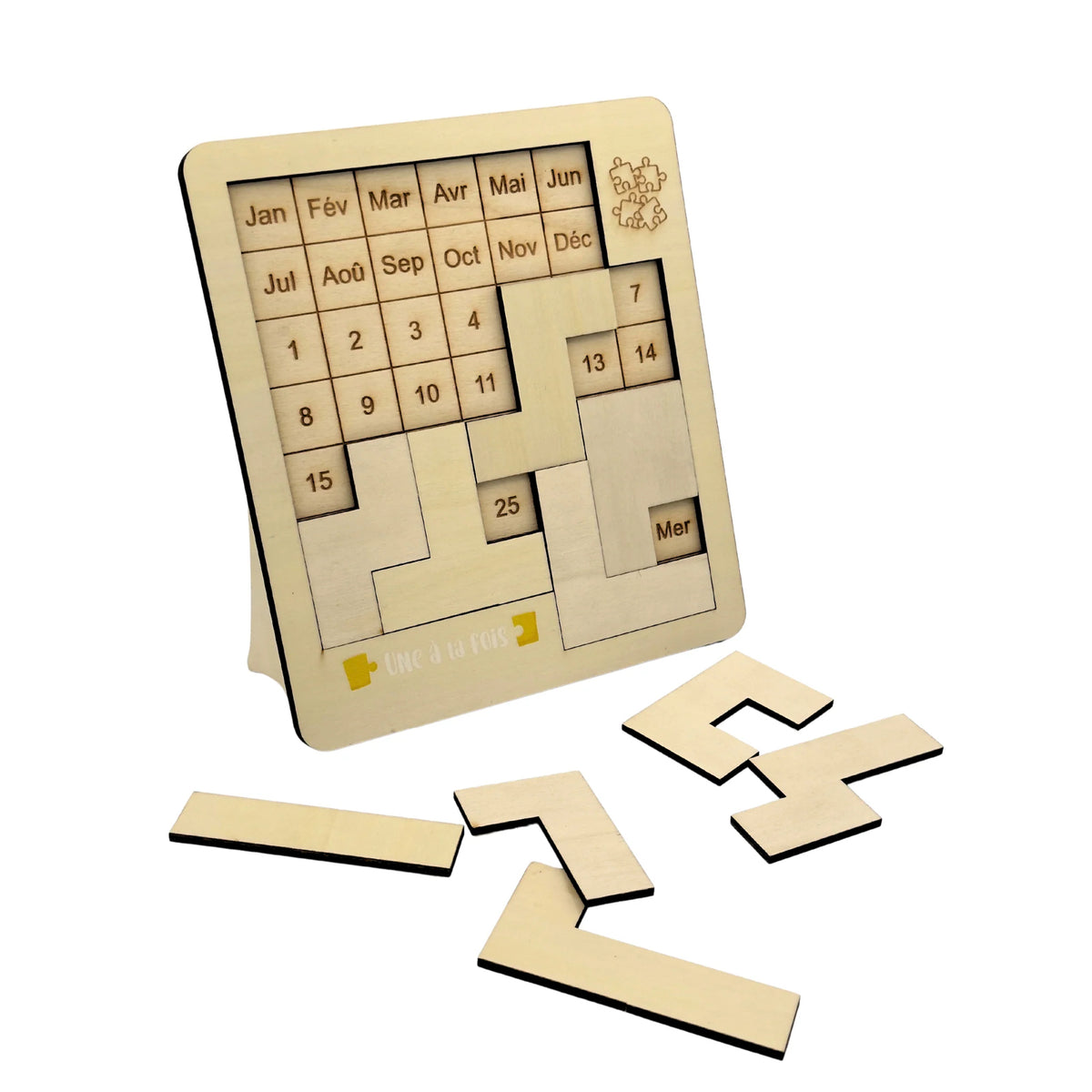 Casse-tête calendrier en bois, Une à la fois