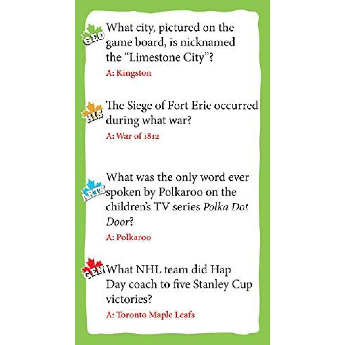 Canadian Trivia Family Edition, vue 3