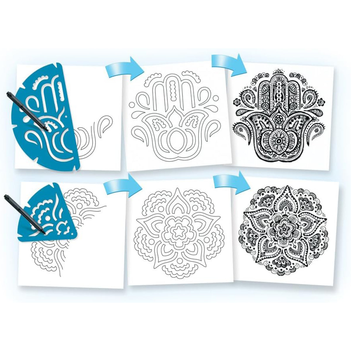 Pochoirs mandalas, vue 2