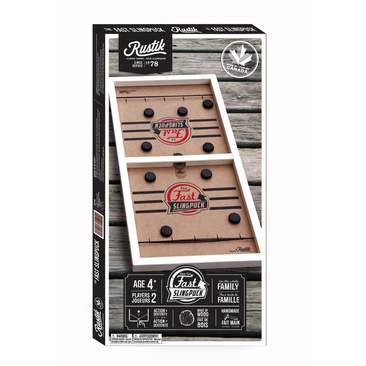 Jeu 3-en-1 Sling Puck, curling et shuffleboard Rustik