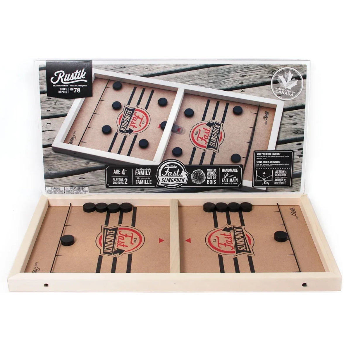 Jeu 3-en-1 Sling Puck, curling et shuffleboard, vue 3