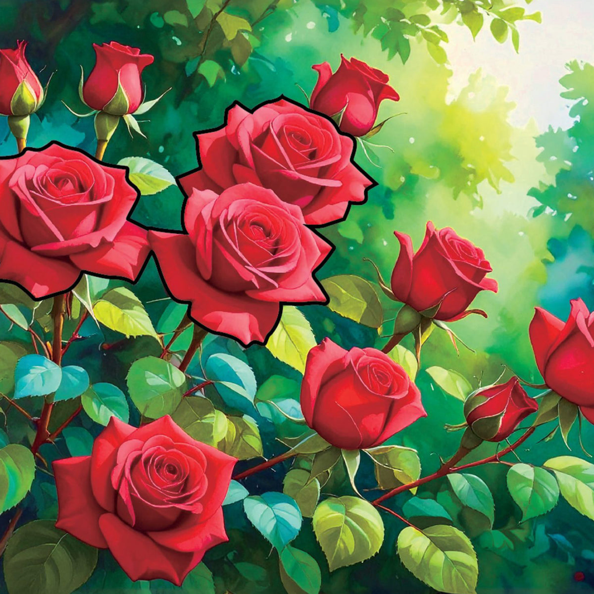 Peinture à l'eau Jardins fleuris, vue 8