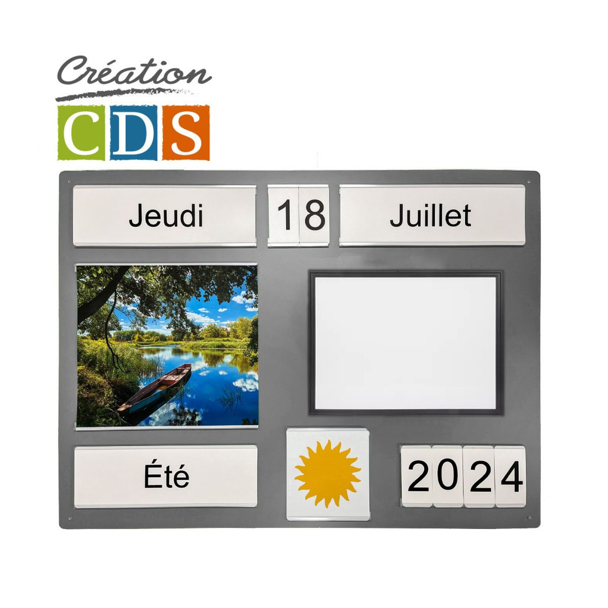 Tableau d'orientation économique avec tableau blanc, vue 4