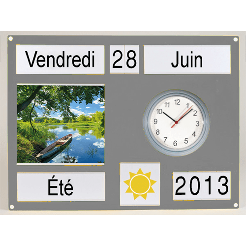 Tableau d'orientation économique avec horloge, vue 4