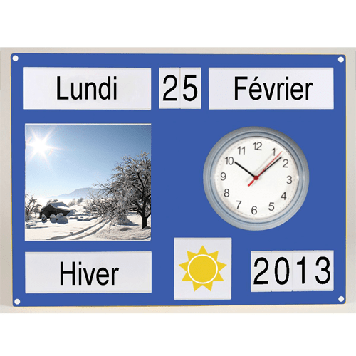 Tableau d'orientation économique avec horloge
