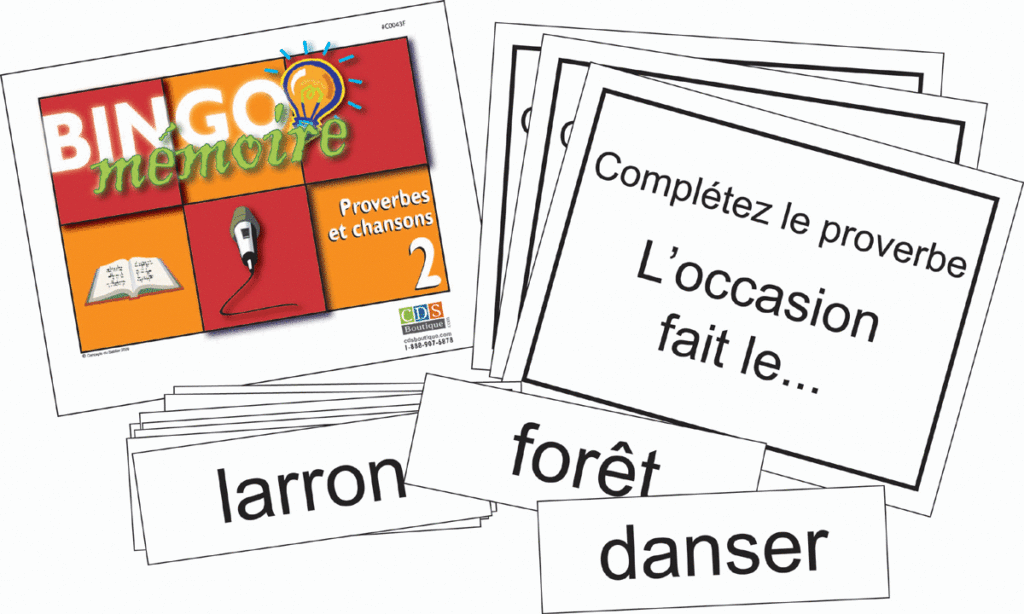 Bingo-Mémoire Proverbes et chansons, vue 2