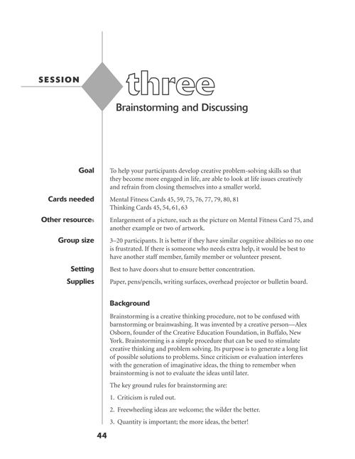 Mental Fitness Instructor's Guide
